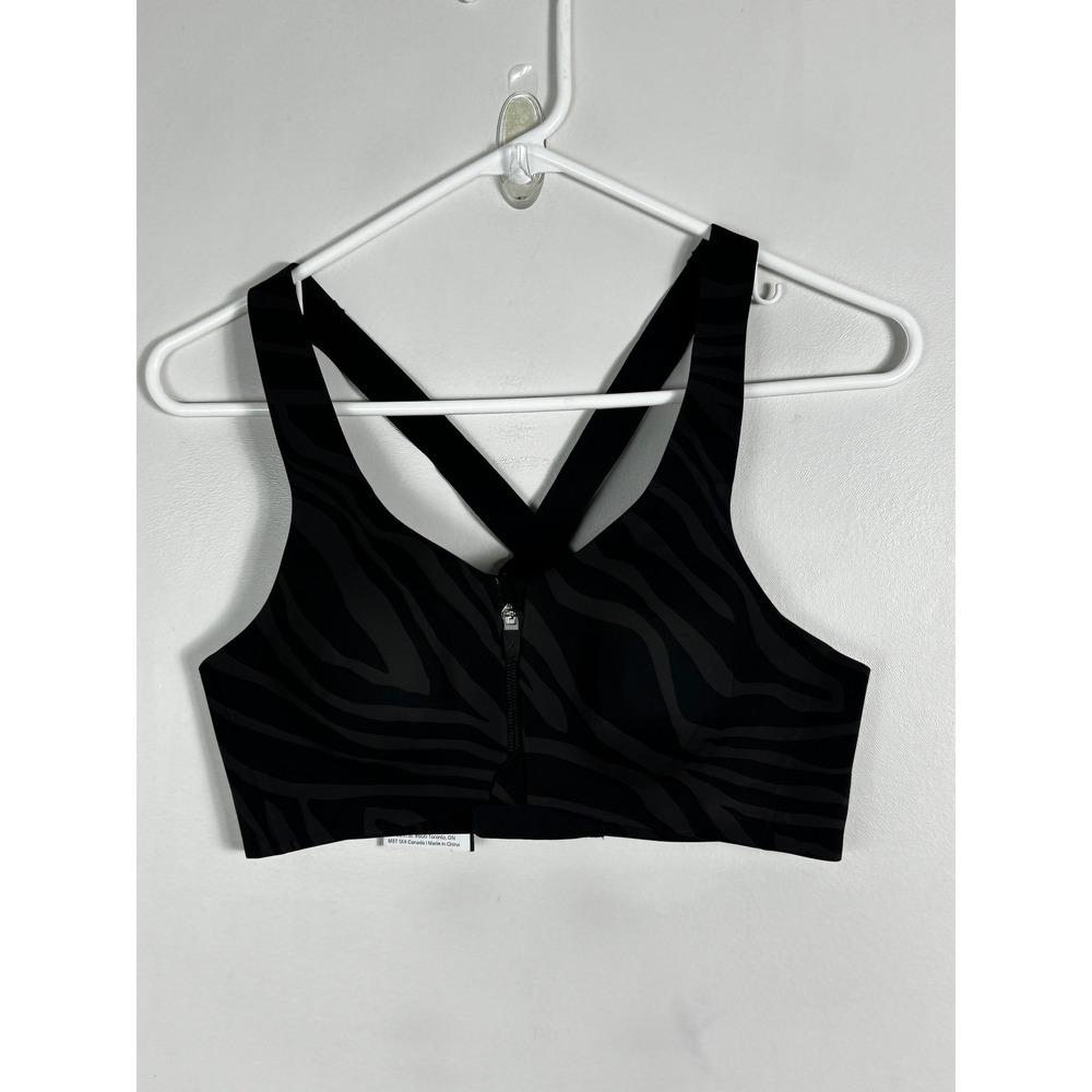 Knix Catalyst Front Zip Sports Bra Zebra Print Supportive Fits 32C 34B 36A NEW‎